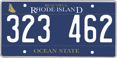 RI license plate 323462