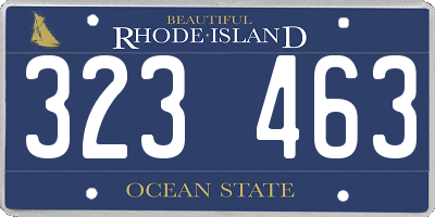 RI license plate 323463