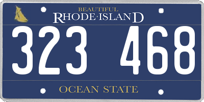 RI license plate 323468