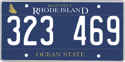 RI license plate 323469