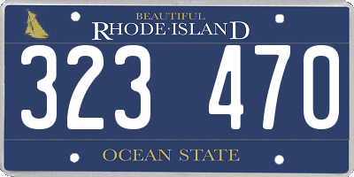 RI license plate 323470
