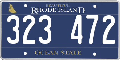 RI license plate 323472