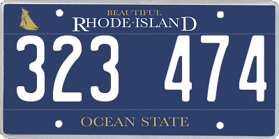 RI license plate 323474