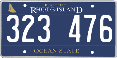 RI license plate 323476
