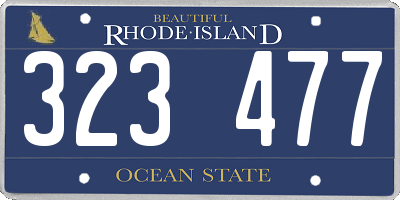 RI license plate 323477