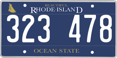 RI license plate 323478