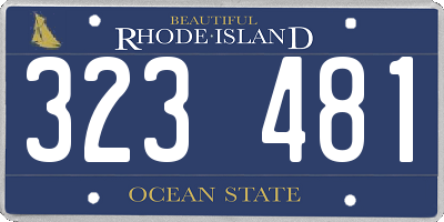 RI license plate 323481