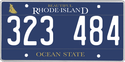 RI license plate 323484