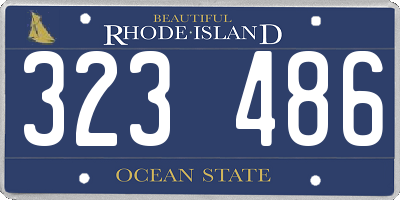 RI license plate 323486