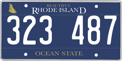 RI license plate 323487