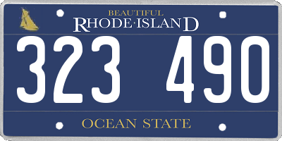 RI license plate 323490