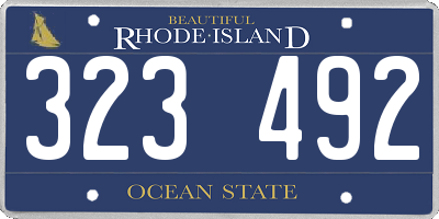 RI license plate 323492