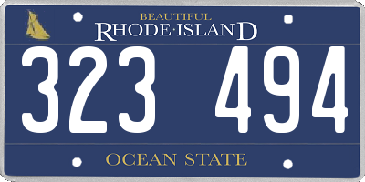 RI license plate 323494