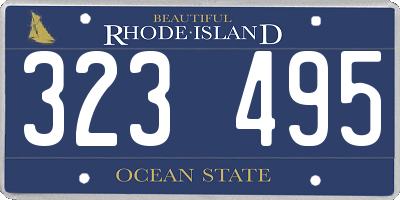 RI license plate 323495
