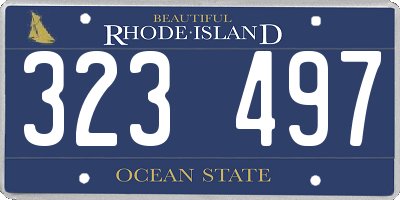 RI license plate 323497