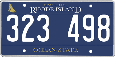 RI license plate 323498
