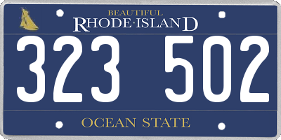 RI license plate 323502
