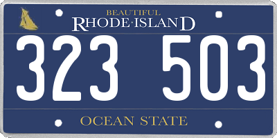 RI license plate 323503