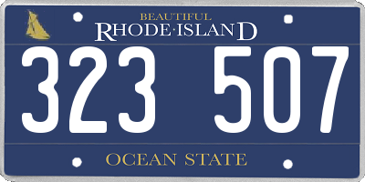 RI license plate 323507