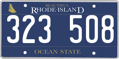 RI license plate 323508