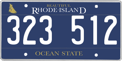 RI license plate 323512