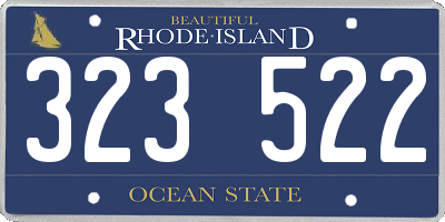 RI license plate 323522