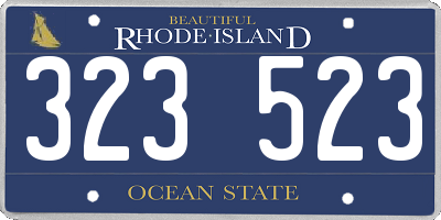 RI license plate 323523
