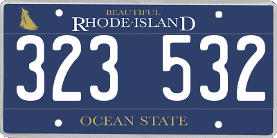 RI license plate 323532