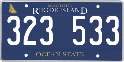 RI license plate 323533
