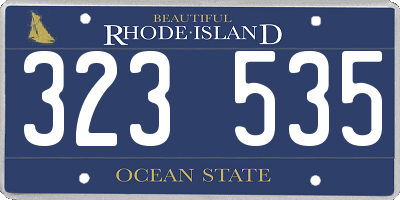 RI license plate 323535