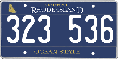 RI license plate 323536