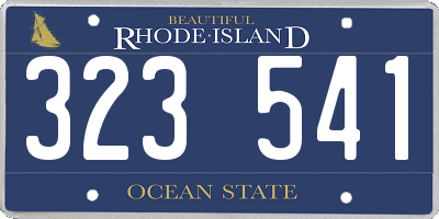 RI license plate 323541