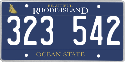 RI license plate 323542