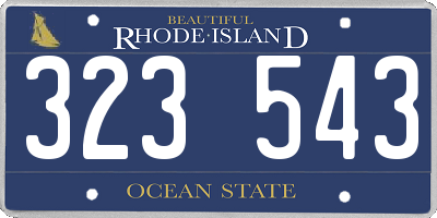 RI license plate 323543