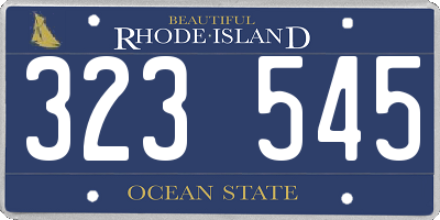 RI license plate 323545