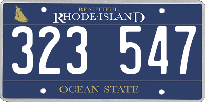 RI license plate 323547