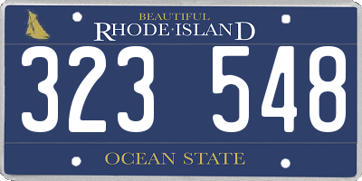 RI license plate 323548
