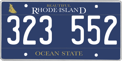 RI license plate 323552