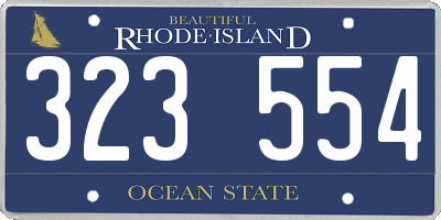 RI license plate 323554