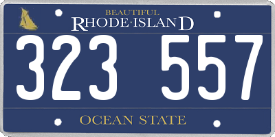 RI license plate 323557