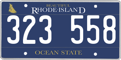RI license plate 323558
