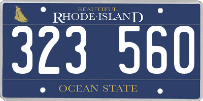 RI license plate 323560