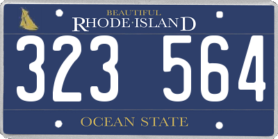 RI license plate 323564