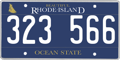 RI license plate 323566