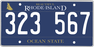 RI license plate 323567