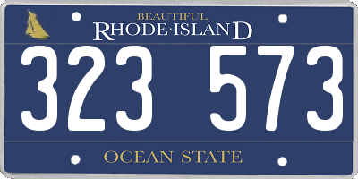 RI license plate 323573