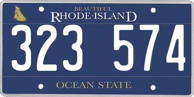 RI license plate 323574