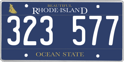 RI license plate 323577