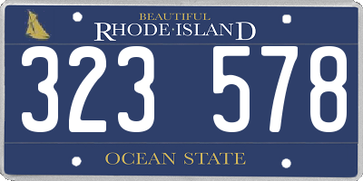 RI license plate 323578
