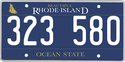 RI license plate 323580